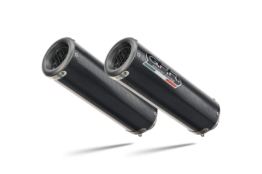 Exhaust compatible with Aprilia Shiver 900 2017-2020, M3 Poppy , Dual slip-on including removable db killers and link pipes 