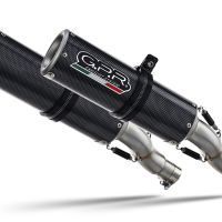 Exhaust compatible with Aprilia Shiver 900 2017-2020, M3 Poppy , Dual slip-on including removable db killers and link pipes, EPA-compliant 