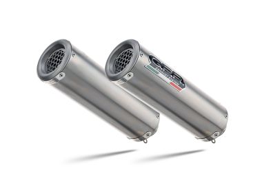 GPR escape compatible con  Aprilia Rsv 1000 R Factory 2006-2010, M3 Titanium Natural, Par de terminales de escape homologados, con db killer extraíbles y tubos de conexión específicos 