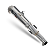 Exhaust compatible with Benelli Leoncino 500 Trail 2017-2024, Powercone Evo, Slip-on exhaust including removable db killer and link pipe 