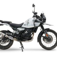 Exhaust compatible with Royal Enfield Guerrilla 450 2024-2025, Deeptone Inox, Slip-on exhaust including removable db killer and link pipe, EPA-compliant 
