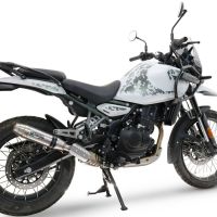 Exhaust compatible with Royal Enfield Guerrilla 450 2024-2025, Deeptone Inox, Slip-on exhaust including removable db killer and link pipe, EPA-compliant 
