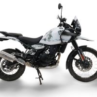 GPR exhaust compatible with Royal Enfield Guerrilla 450  2024-2025, Dune Triovale Titanio, Slip-on exhaust including removable db killer and link pipe, EPA-compliant 