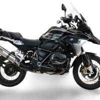 Exhaust compatible with Bmw R1250GS - Adventure 2021-2024, Dual Poppy, Slip-on exhaust including removable db killer and link pipe 