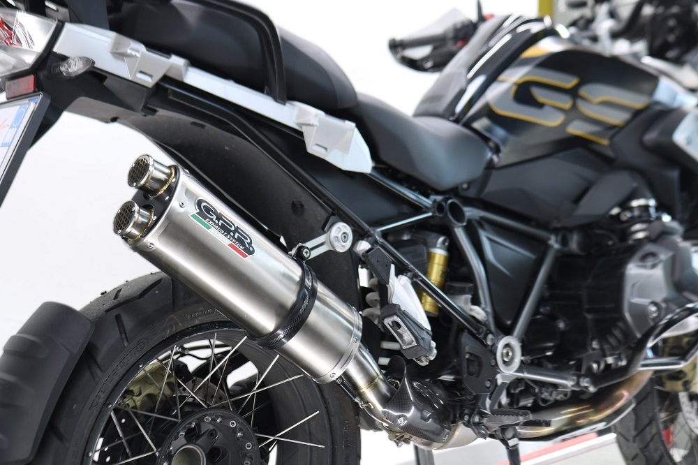Exhaust compatible with Bmw R1250GS - Adventure 2021-2024, Dual Poppy, Slip-on exhaust including removable db killer and link pipe 