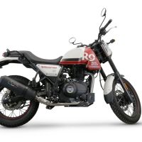 Exhaust compatible with Royal Enfield Scram 411 2022-2024, Ghisa , Slip-on exhaust including link pipe and removable db killer 
