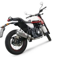 Exhaust compatible with Royal Enfield Scram 411 2022-2024, Satinox , Slip-on exhaust including link pipe and removable db killer 