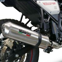 Exhaust compatible with Royal Enfield Scram 411 2022-2024, Satinox , Slip-on exhaust including link pipe and removable db killer 