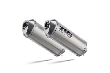 GPR escape compatible con  Aprilia Pegaso Strada 650 2005-2011, Satinox, Par de terminales de escape homologados, con db killer extraíbles y tubos de conexión específicos 