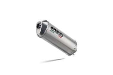 Exhaust compatible with Aprilia Caponord 1200 2013-2016, Satinox, Slip-on exhaust including removable db killer and link pipe 