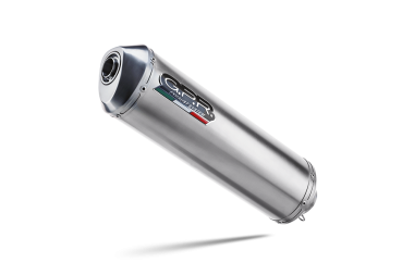 Exhaust compatible with Aprilia Tuareg 660 2021-2024, Satinox , Slip-on exhaust including removable db killer and link pipe 
