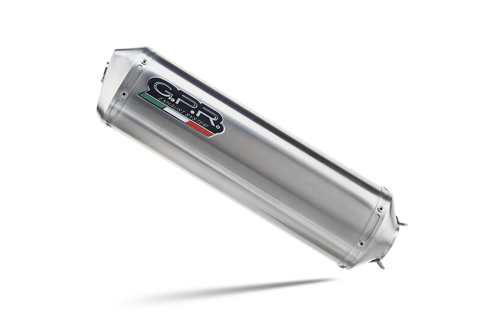 Exhaust compatible with Aprilia Etv Caponord 1000 Rally 2001-2007, Satinox, Dual slip-on including removable db killers and link pipes 