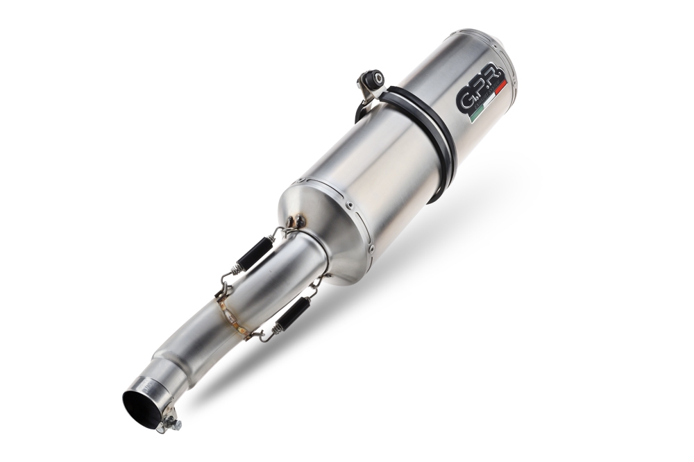 Exhaust compatible with Bmw F700GS 2016-2018, Satinox, Slip-on exhaust including removable db killer and link pipe, EPA-compliant 