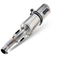 Exhaust compatible with Bmw F700GS 2016-2018, Satinox, Slip-on exhaust including removable db killer and link pipe, EPA-compliant 