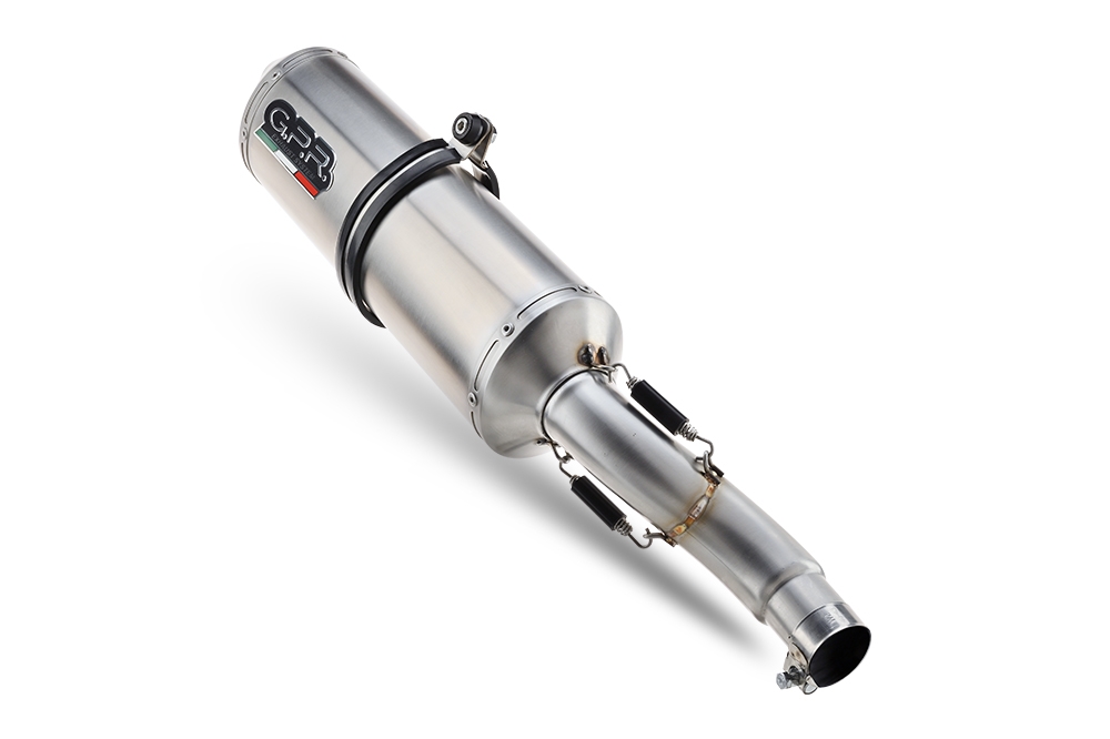 Exhaust compatible with Kawasaki Versys 650 2006-2014, Satinox , Slip-on exhaust including removable db killer and link pipe 