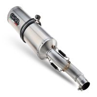 Exhaust compatible with Kawasaki Versys 650 2006-2014, Satinox , Slip-on exhaust including removable db killer and link pipe 