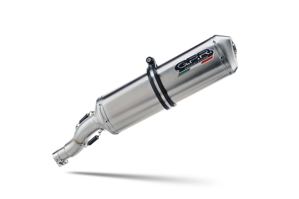 Exhaust compatible with Bmw F700GS 2016-2018, Satinox, Slip-on exhaust including removable db killer and link pipe, EPA-compliant 