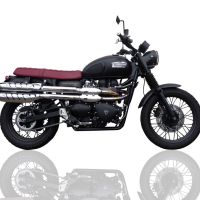 GPR escape compatible con  Triumph Scrambler 900 2006-2014, Deeptone Inox, Par de terminales de escape homologados, con db killer extraíbles y tubos de conexión específicos 