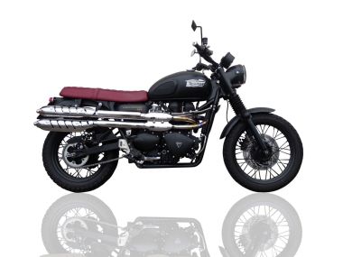 GPR escape compatible con  Triumph Scrambler 900 2006-2014, Deeptone Inox, Par de terminales de escape homologados, con db killer extraíbles y tubos de conexión específicos 