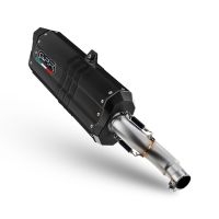 Exhaust compatible with Voge 900DSX 2024-2025, Hyper Sonic Black Titanium, Slip-on exhaust including removable db killer and link pipe, EPA-compliant 