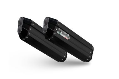 Exhaust compatible with Bmw K1600GT 2017-2021, Hyper Sonic Black Titanium, Slip-on exhaust including removable db killer and link pipe 
