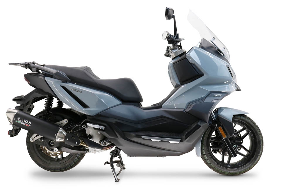 GPR exhaust compatible with  Sym ADX300 2024-2026, Furore-X Scooter, Slip-on exhaust including removable db killer, link pipe and catalyst,  EPA-compliant 