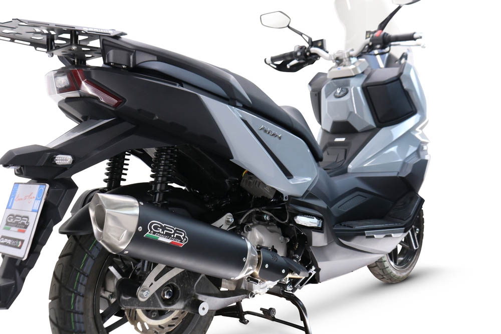 GPR exhaust compatible with  Sym ADX300 2024-2026, Furore-X Scooter, Slip-on exhaust including removable db killer, link pipe and catalyst,  EPA-compliant 