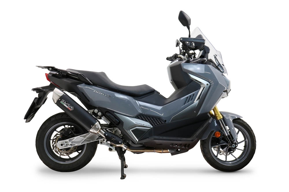 GPR exhaust compatible with  Sym ADX TG400 2024-2026, Furore-X Scooter, Slip-on exhaust including removable db killer, link pipe and catalyst,  EPA-compliant 