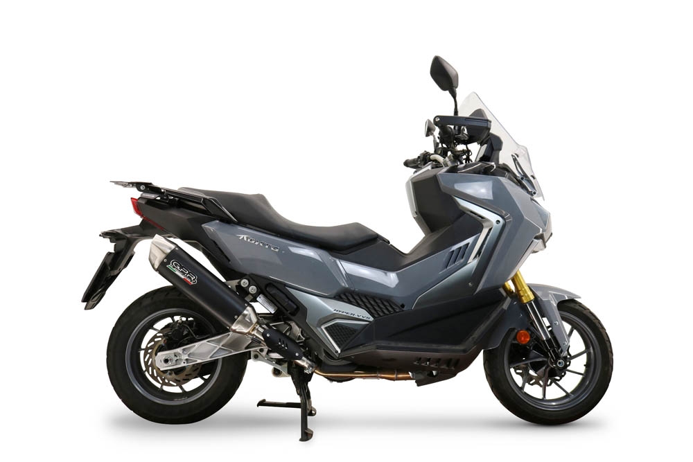 GPR exhaust compatible with  Sym ADX TG400 2024-2026, Furore-X Scooter, Slip-on exhaust including link pipe and removable db killer 