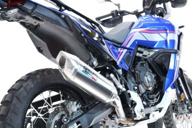 Exhaust compatible with Suzuki V-STROM 800DE - 800SE 2023-2025, Furore-X Acciaio Inox, Slip-on exhaust including removable db killer and link pipe 