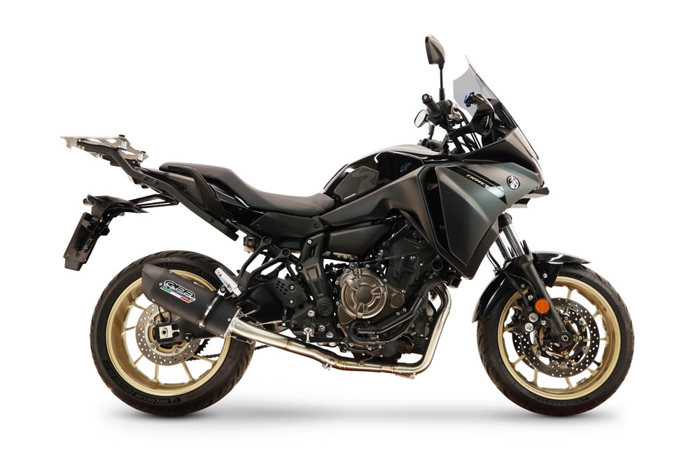 GPR exhaust compatible with Yamaha Tracer 7 2021-2024, Furore Nero, Full system exhaust, including removable db killer 