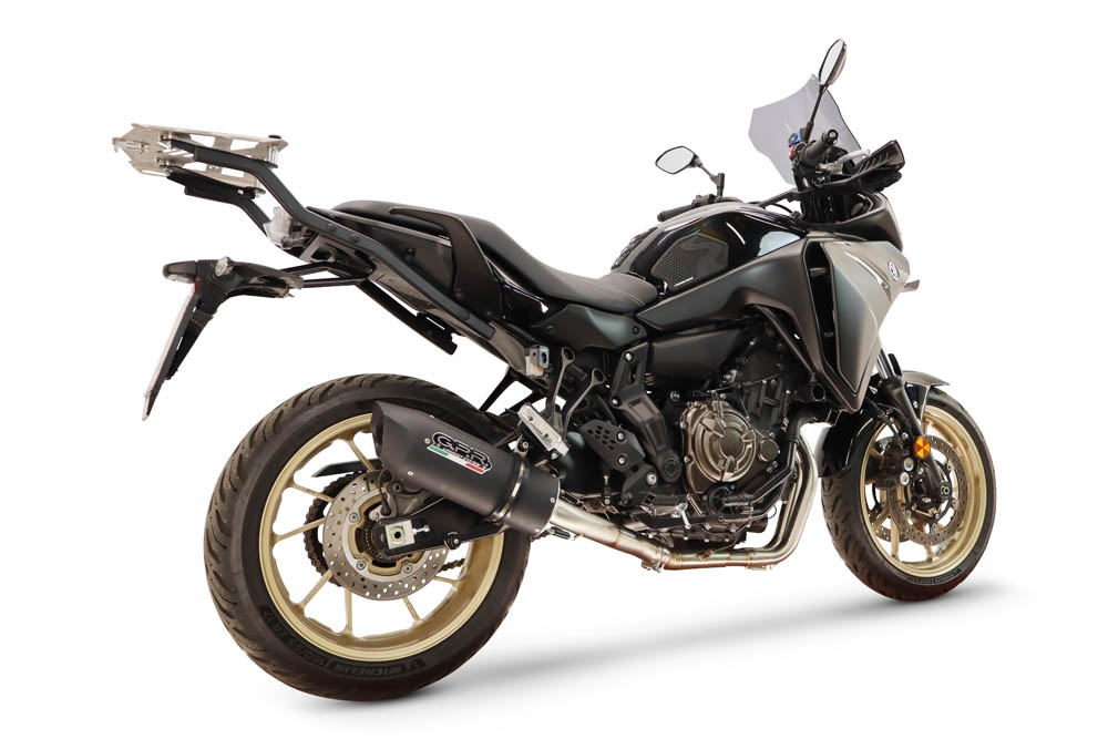 GPR exhaust compatible with Yamaha Tracer 7 2021-2024, Furore Nero, Full system exhaust, including removable db killer 