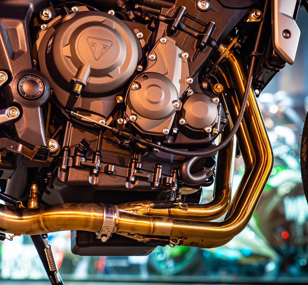 Exhaust compatible with Triumph Trident 660 2021-2024, M3 Poppy , Full system exhaust including removable db killer and catalyst 