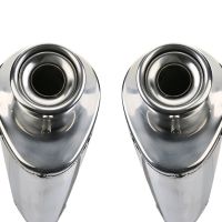 Exhaust compatible with Aprilia Etv Caponord 1000 Rally 2001-2007, Trioval, Dual slip-on including removable db killers and link pipes, not EPA-compliant 