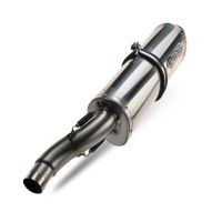 Exhaust compatible with Aprilia Etv Caponord 1000 Rally 2001-2007, Trioval, Dual slip-on including removable db killers and link pipes, not EPA-compliant 