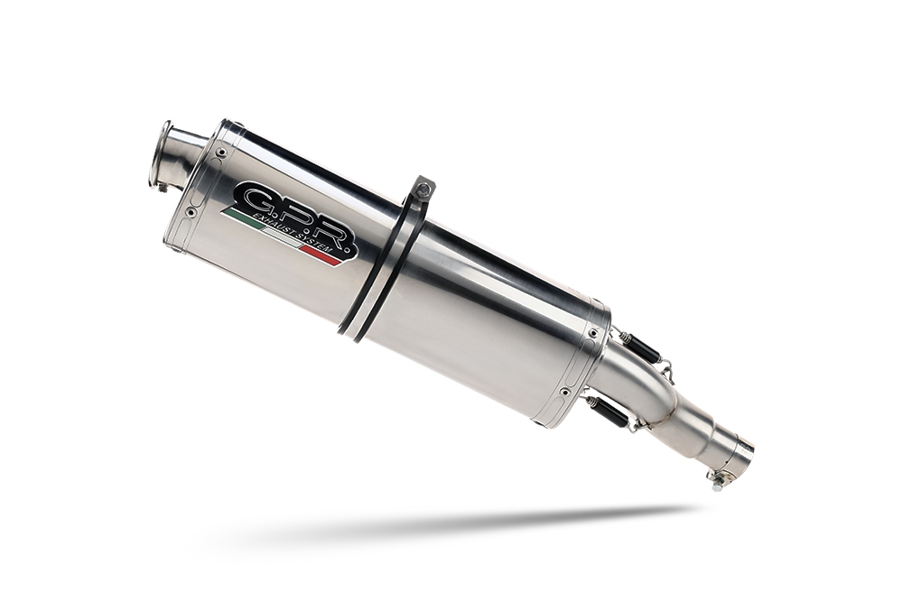 Exhaust compatible with Benelli Trk 502 X 2017-2020, Trioval, Slip-on exhaust including removable db killer and link pipe, EPA-compliant 