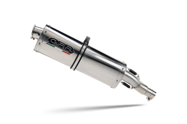 Exhaust compatible with Benelli Trk 502 X 2017-2020, Trioval, Slip-on exhaust including removable db killer and link pipe 