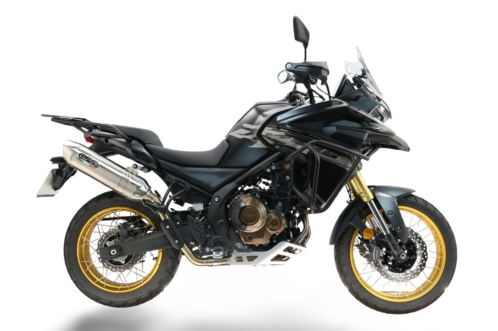 GPR exhaust compatible with Voge 625DSX 2024-2025, Furore-X Acciaio Inox, Slip-on exhaust including removable db killer and link pipe, not EPA-compliant 