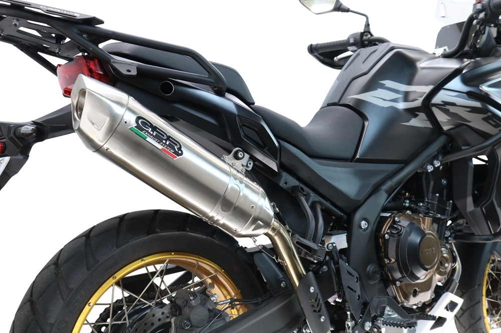 GPR exhaust compatible with Voge 625DSX 2024-2025, Furore-X Acciaio Inox, Slip-on exhaust including removable db killer and link pipe, not EPA-compliant 