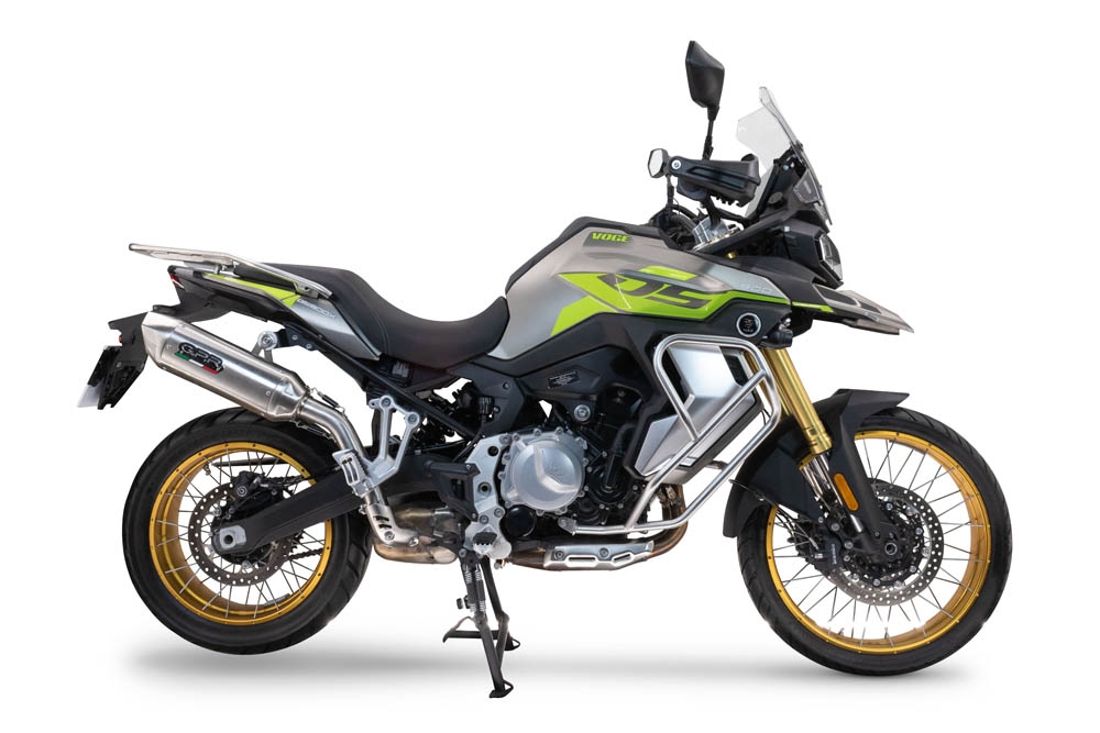 Exhaust compatible with Voge 900DSX 2024-2025, Furore-X Acciaio Inox, Slip-on exhaust including removable db killer and link pipe 
