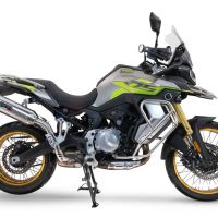 Exhaust compatible with Voge 900DSX 2024-2025, Furore-X Acciaio Inox, Slip-on exhaust including removable db killer and link pipe 