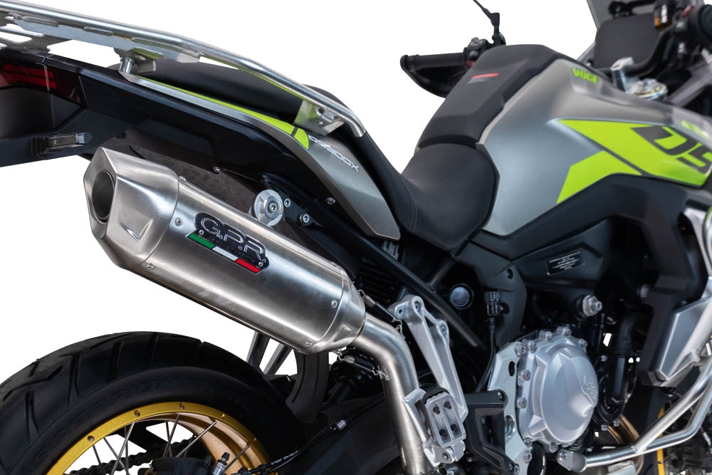 Exhaust compatible with Voge 900DSX 2024-2025, Furore-X Acciaio Inox, Slip-on exhaust including removable db killer and link pipe 
