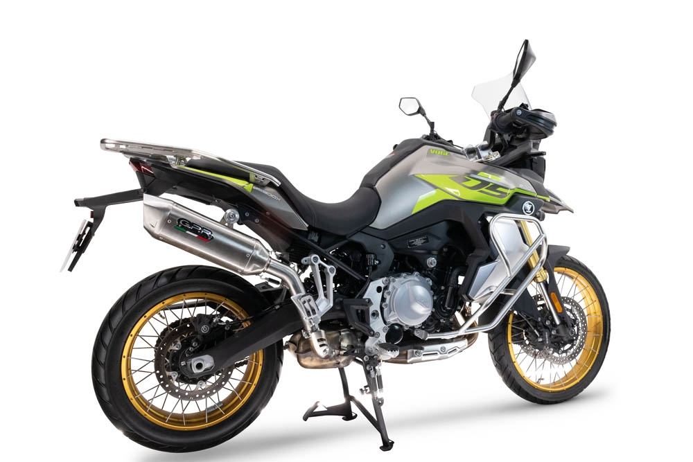 Exhaust compatible with Voge 900DSX 2024-2025, Furore-X Acciaio Inox, Slip-on exhaust including removable db killer and link pipe 