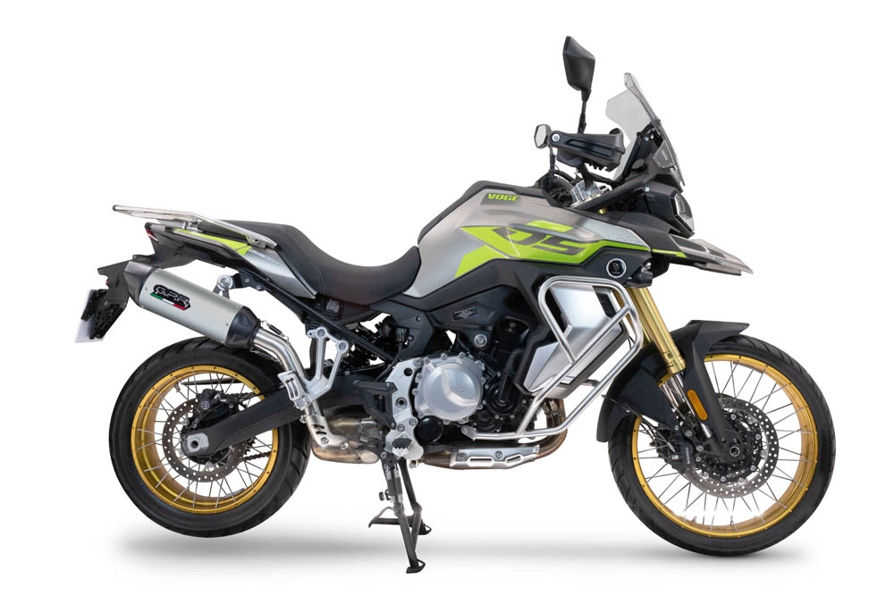 Exhaust compatible with Voge 900DSX 2024-2025, Furore-X Titanio, Slip-on exhaust including removable db killer and link pipe 