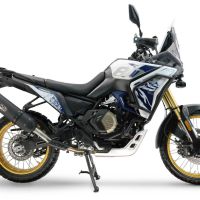 GPR exhaust compatible with Voge DS 800 Rally 2025-2026, Furore-X Titanio Nero, Slip-on exhaust including removable db killer and link pipe 