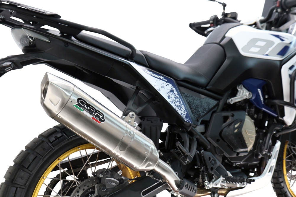GPR exhaust compatible with Voge DS 800 Rally 2025-2026, Furore-X Acciaio Inox, Slip-on exhaust including removable db killer and link pipe 