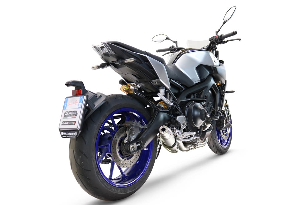 GPR exhaust compatible with  Yamaha FZ-09 2014-2016, Deeptone Inox, Full system exhaust, including removable db killer 