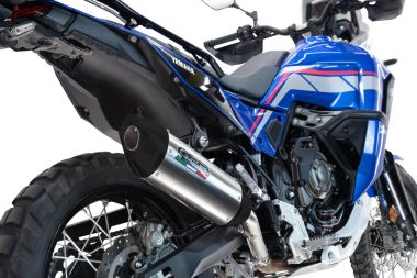 Exhaust compatible with Triumph Tiger 900 GT / Pro / Rally Pro 2024-2025, Furore-X Titanio, Slip-on exhaust including removable db killer and link pipe 