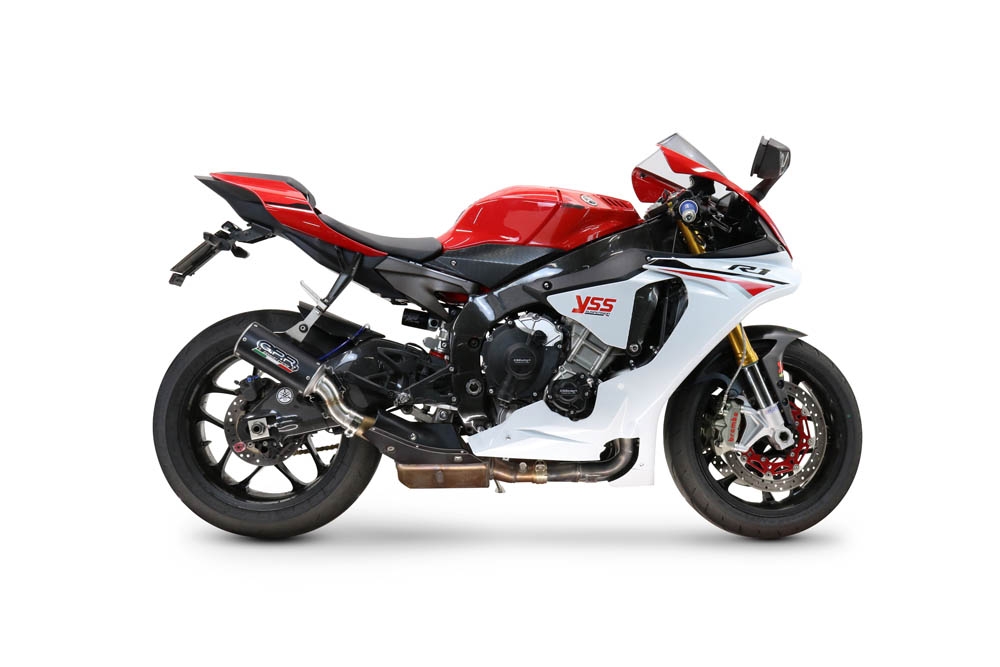 GPR exhaust compatible with  Yamaha R1 2020-2025, M3 Black Titanium, Slip-on exhaust including removable db killer and link pipe, EPA-compliant 