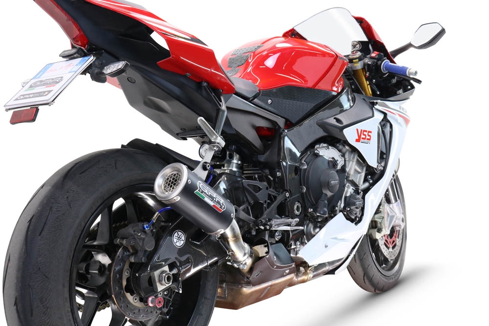 GPR exhaust compatible with  Yamaha R1 2020-2025, M3 Black Titanium, Slip-on exhaust including removable db killer and link pipe, EPA-compliant 